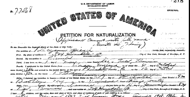 Benjamin Spiegel's Citizenship Petition Denied 1923